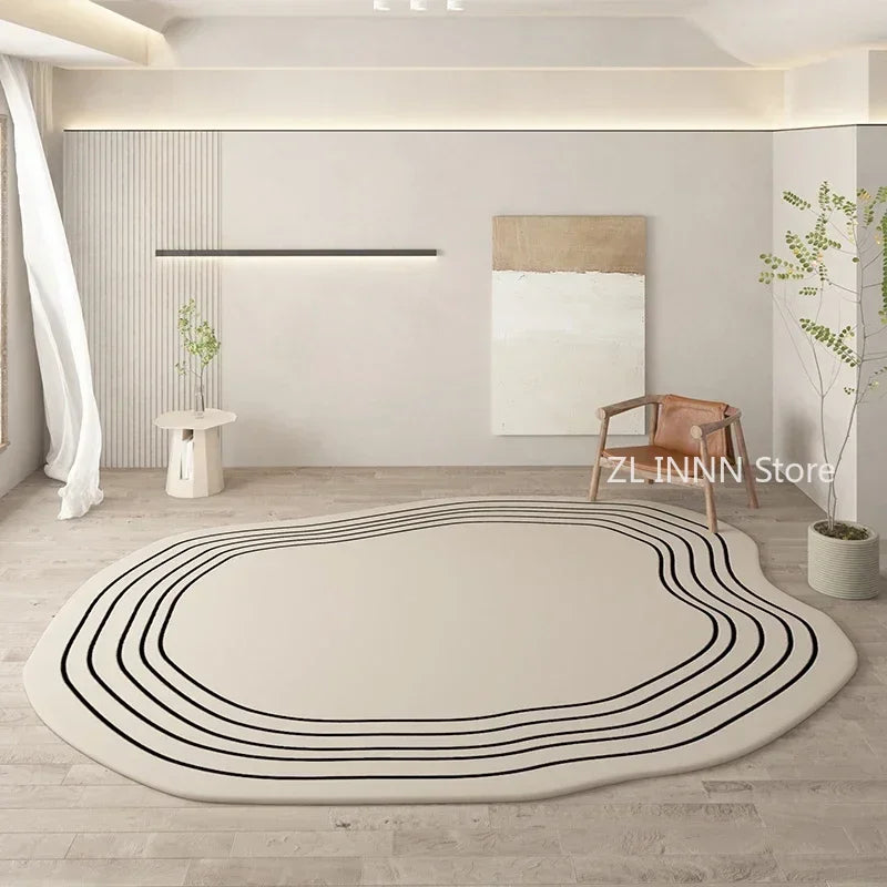 Irregular Oval Plush Rug