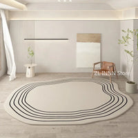 Irregular Oval Plush Rug