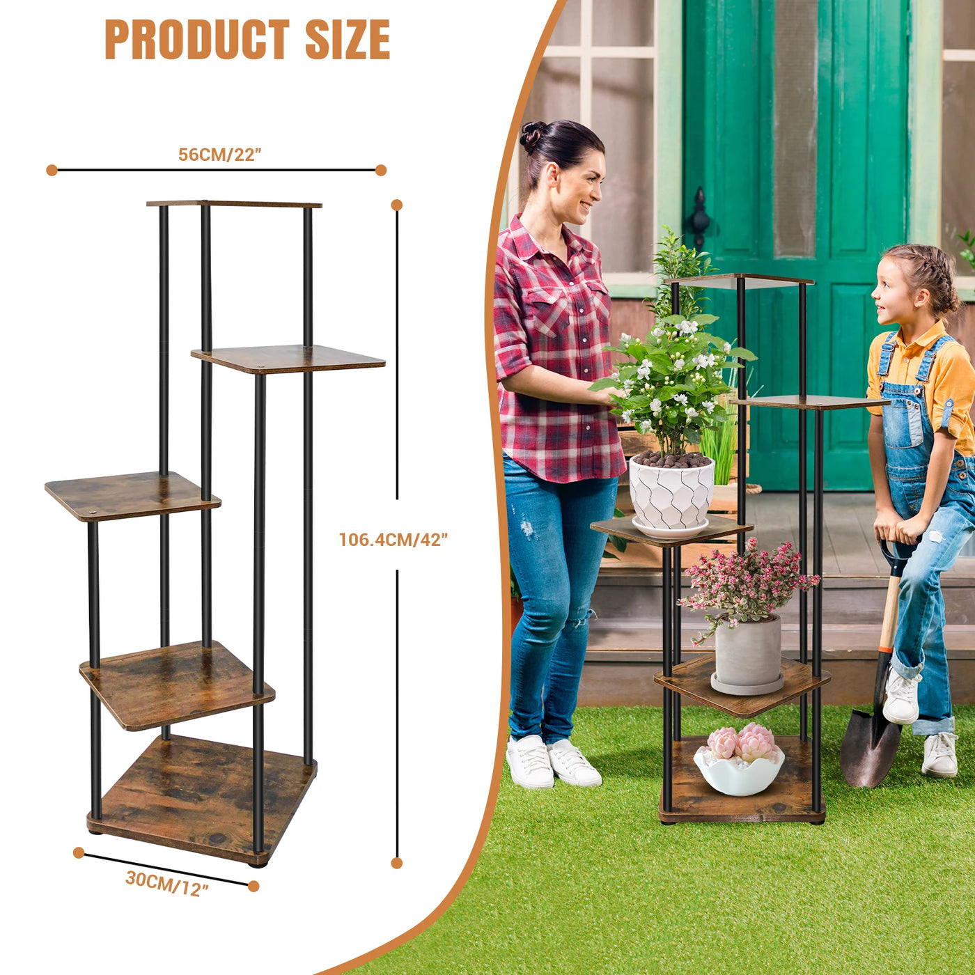 EFAN 4/5/6 Tier Plant Stand Indoor Metal Plant Shelf for Multiple Plants Small Corner Flower Stand for Patio Garden Balcony Home
