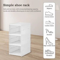3/6 Layers Foldable Shoes Storage Box Transparent Sneaker Shoes Box Stackable Dustproof Cabinet Shoe Organizers Rack Shelf