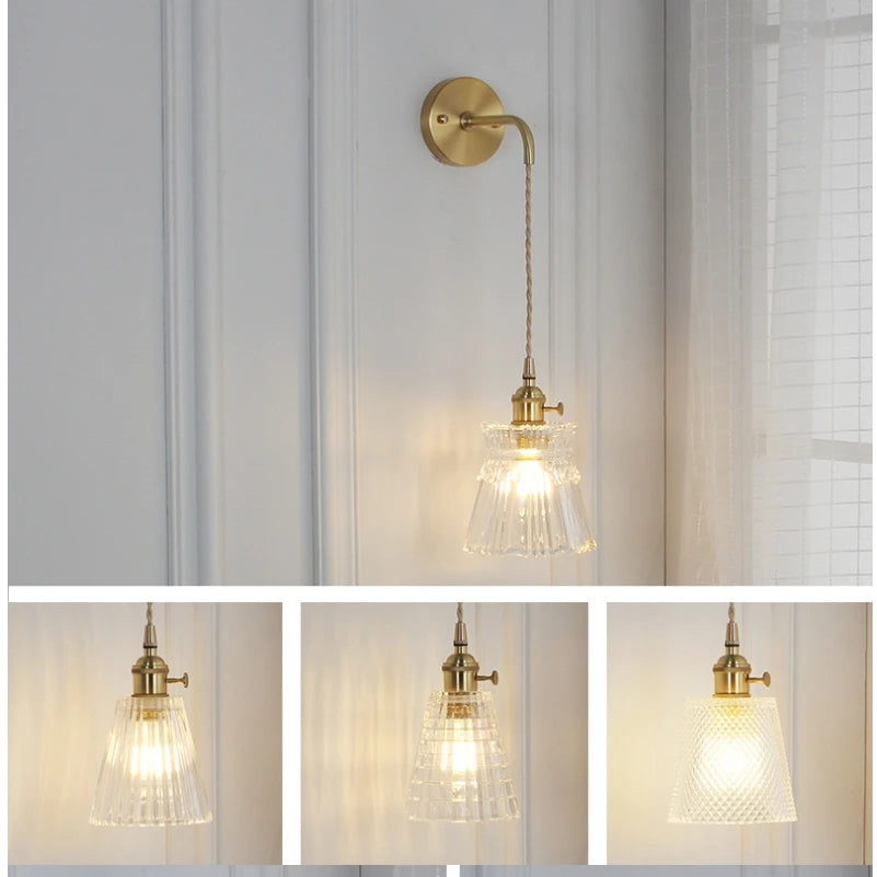 Brass Glass Wall Sconce