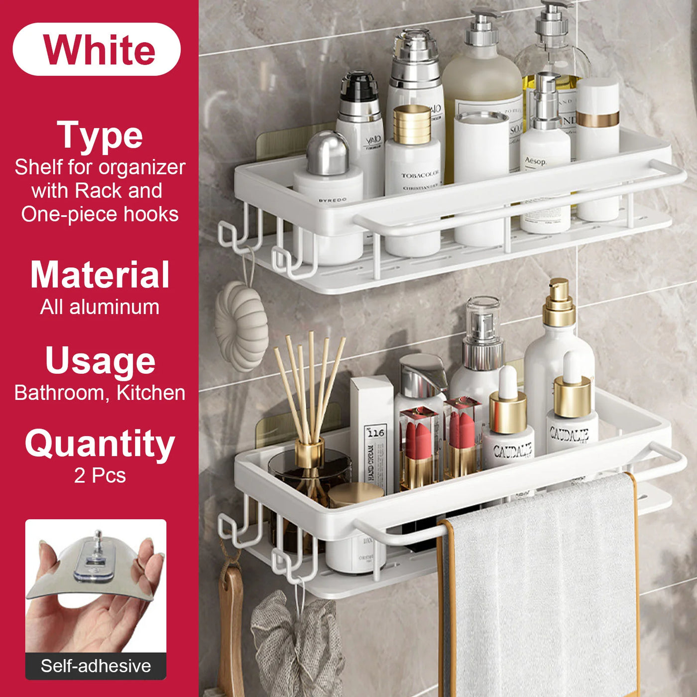 Rust-Resistant Bathroom Storage Shelf