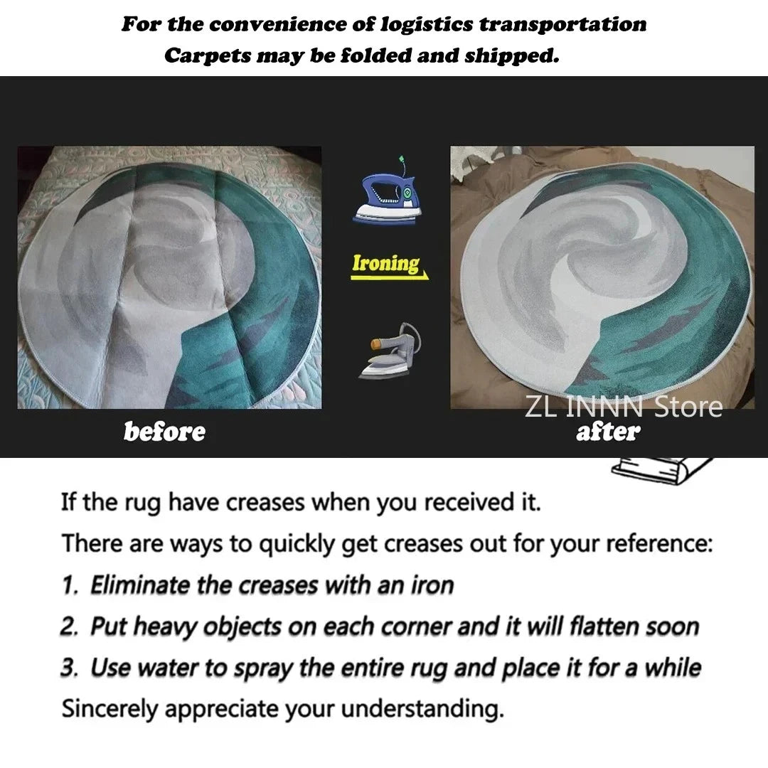 Irregular Oval Plush Rug
