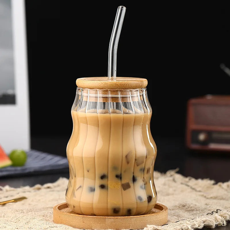 Bamboo Lid Glass Tumbler