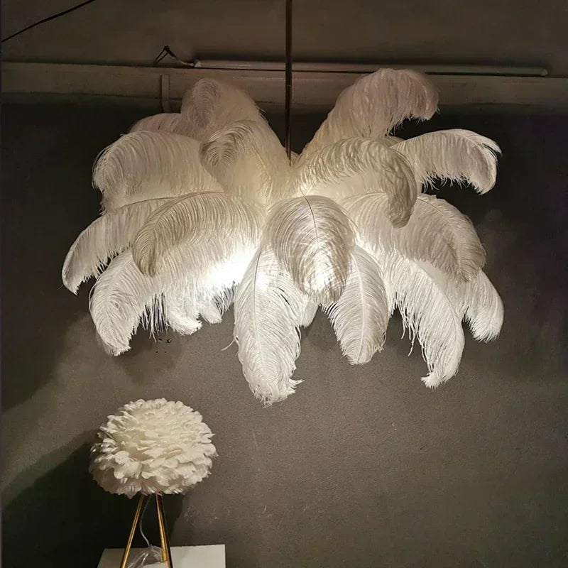 Feather Ostrich Pendant Light