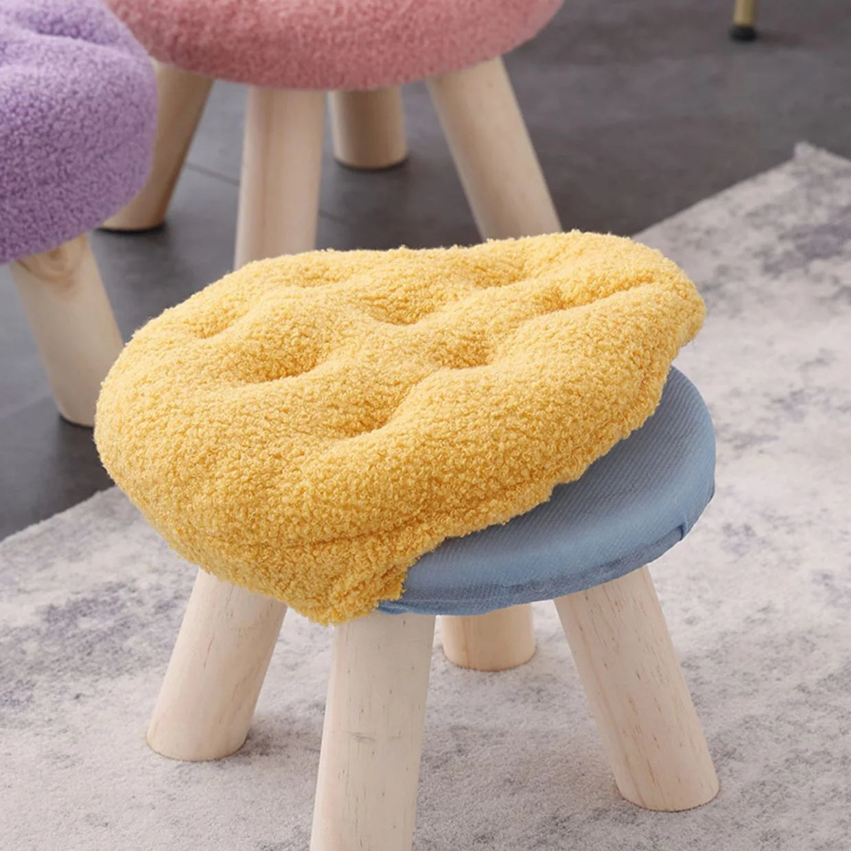Flower Stool, Footstool, Shoe Changing Stool, Sofa, Coffee Table, Low Stool, Small Round Stool, Living Room, Bedroom