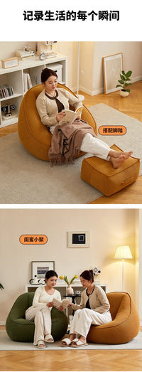 Bean Bag Lazy Corduroy Comfortable Sofa Single Bed Tatami Bedroom Balcony Casual Lightweight Small Sofa Living Room 2024 New