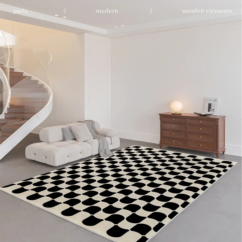 Retro Checkerboard Plush Rug