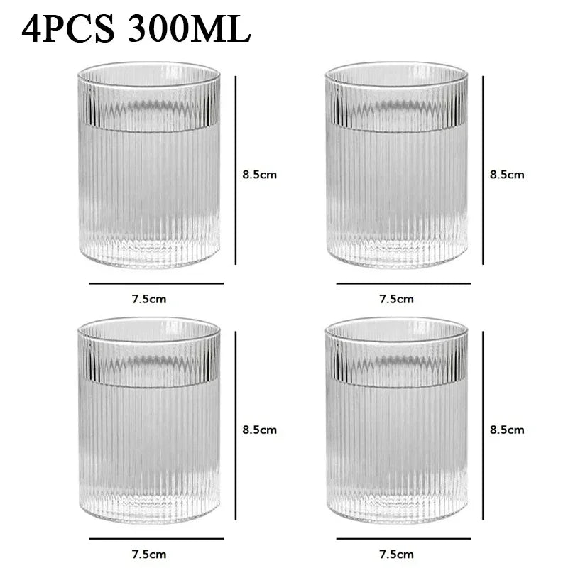 Vertical Ribbed Drinking Glass