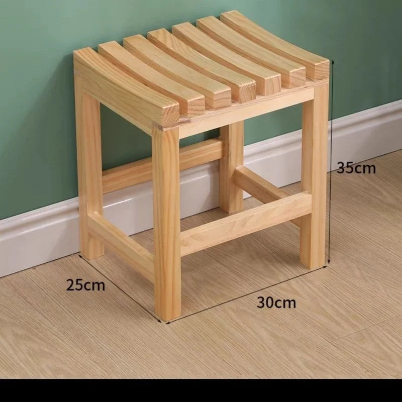 Bathroom Bathing Stool Solid Wood Stool Home-use Multi-functional Bathing Stool Non-Slip Stool Living Room Ottoman New Arrival