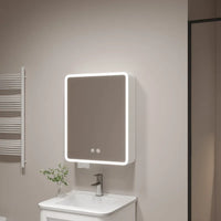 Corner Round Aluminium Mirror Cabinet – Wall Mounted Bathroom Storage