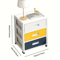 Modern Minimalist Style Bedside Table - a Portable Storage Rack That Saves Space, Equipped with 3 Drawers, Suitable for Bedrooms and Living Rooms. Simple Style, Suitable for Storing Clothes and Various Items in the Living Roo