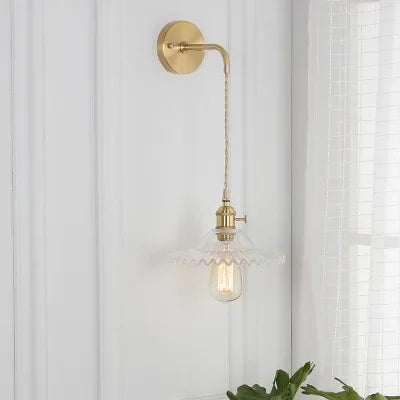 Brass Glass Wall Sconce