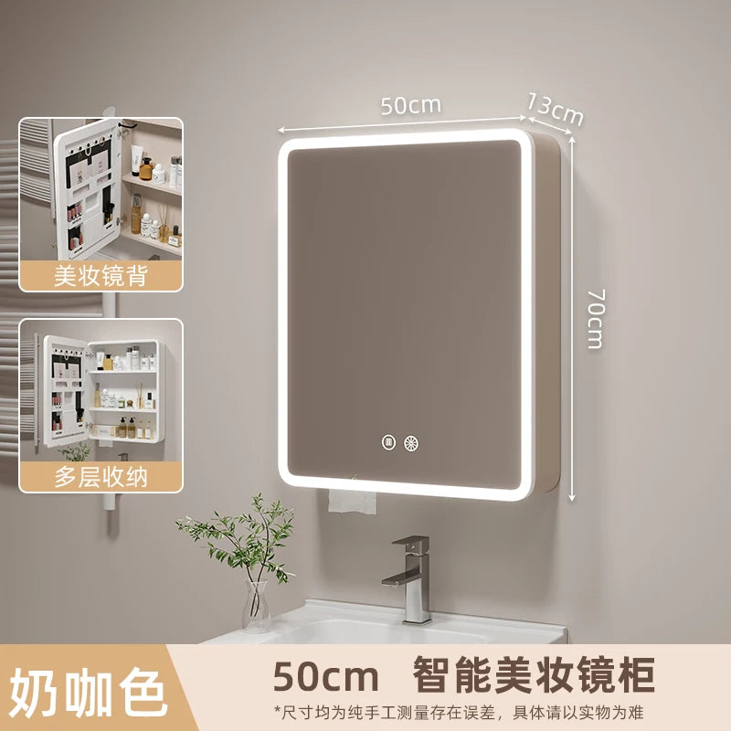 Corner Round Aluminium Mirror Cabinet – Wall Mounted Bathroom Storage