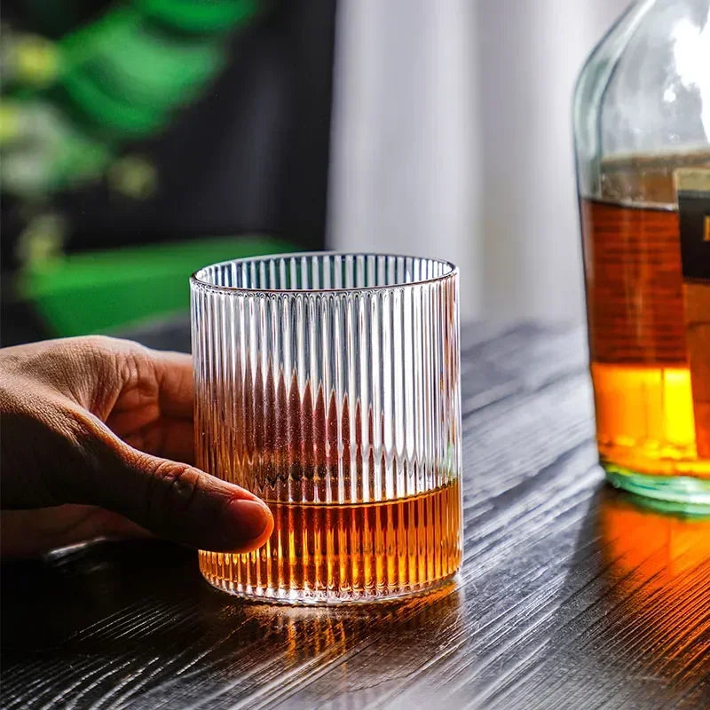 Vertical Ribbed Drinking Glass