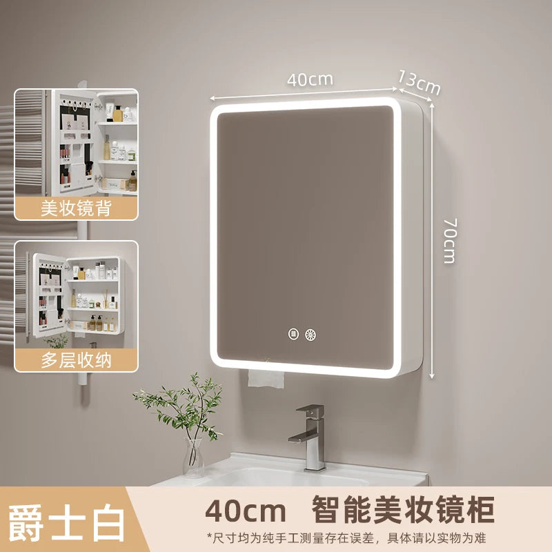 Corner Round Aluminium Mirror Cabinet – Wall Mounted Bathroom Storage