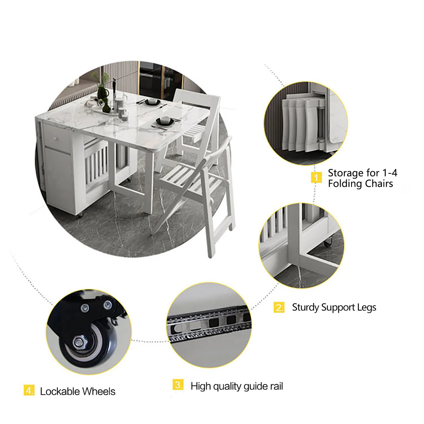 Foldable Dining Table Set