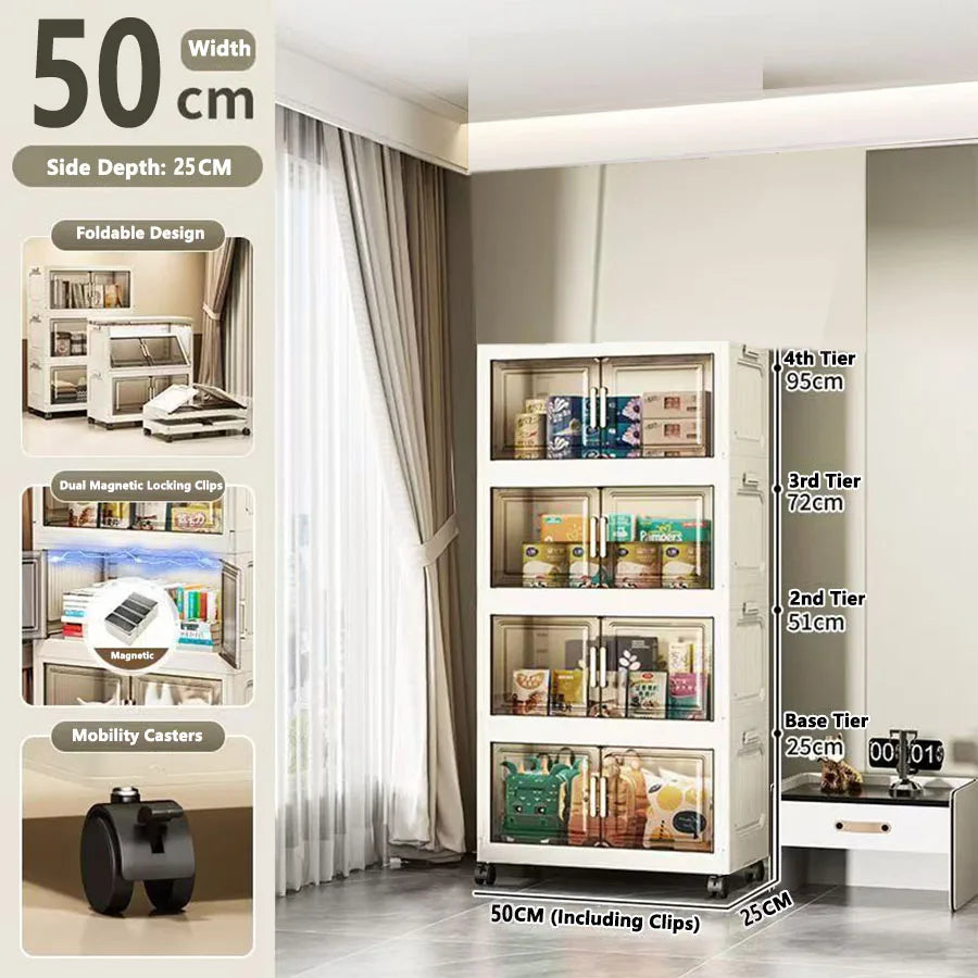 Large Capacity Multifunction Folding Storage Cabinet Dustproof Wardrobe Closet Organizer Easy-to-Install Storage Boxes