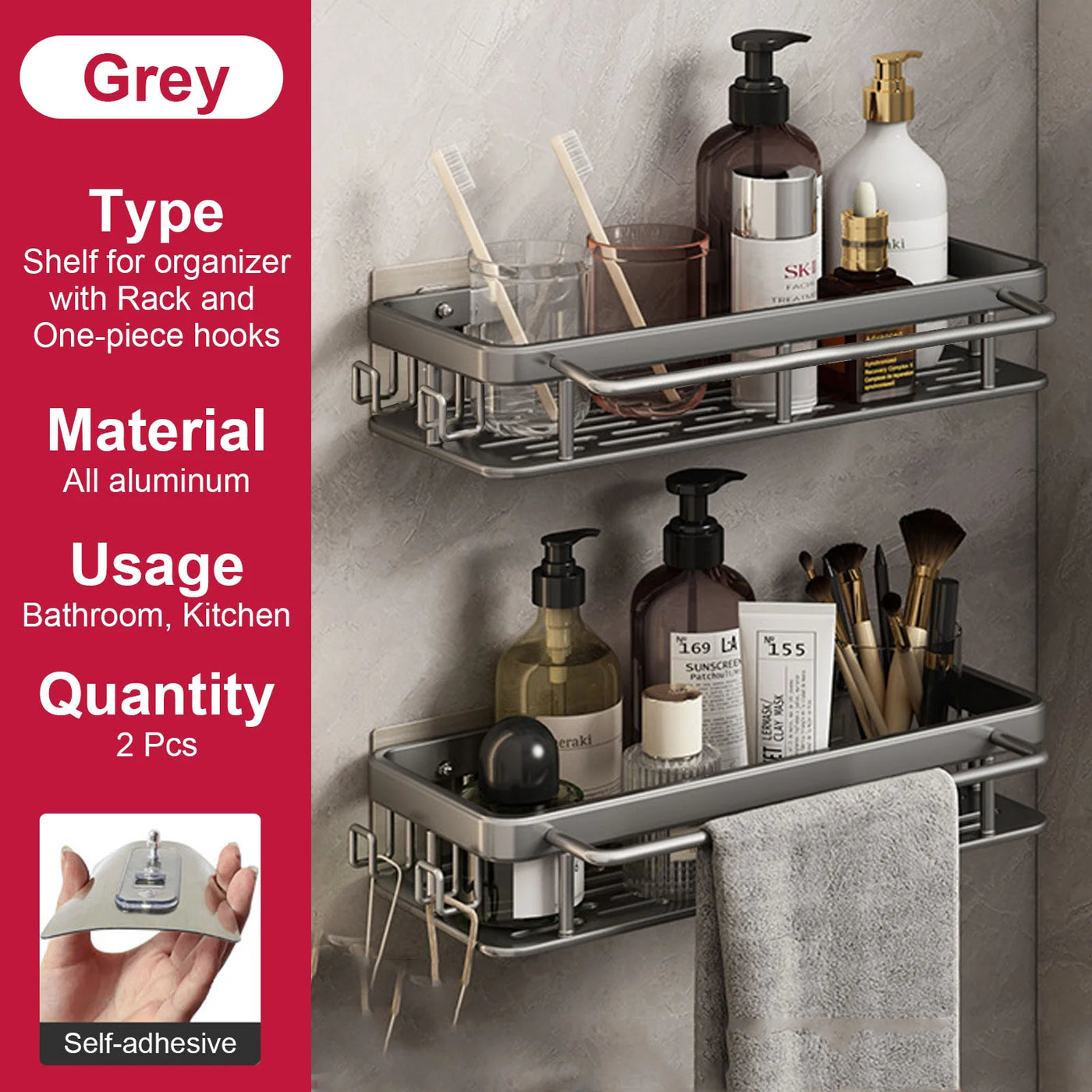 Rust-Resistant Bathroom Storage Shelf