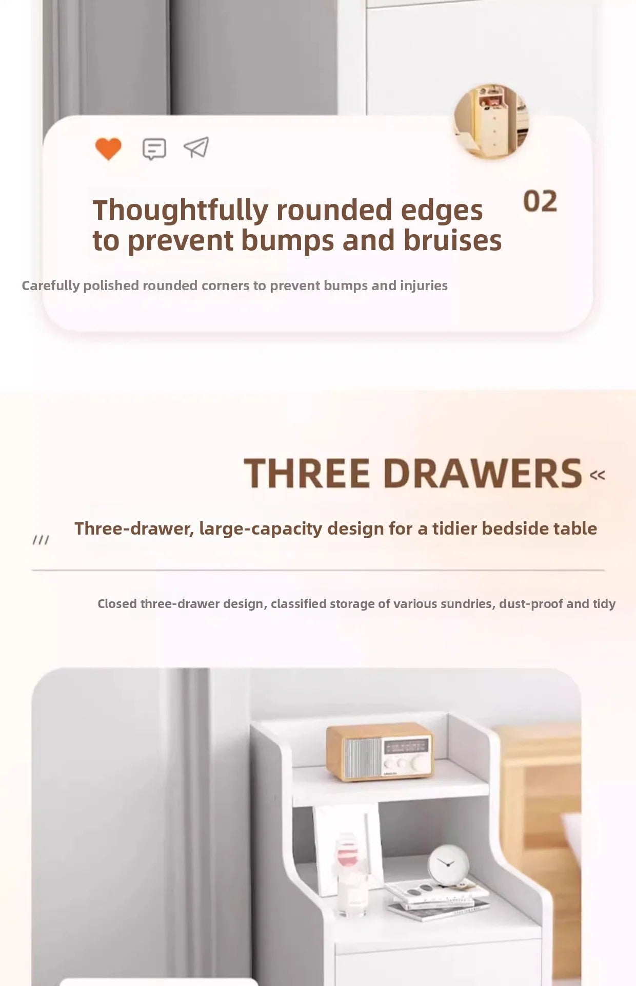 Bedside table Extremely narrow bedside crevice shelf bedside side low cabinet