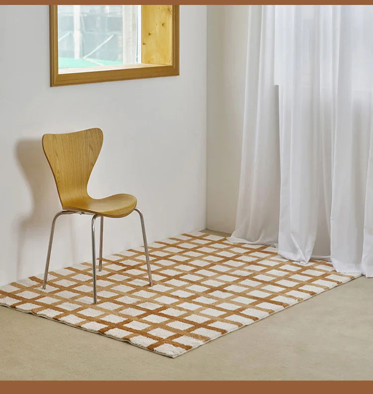 Modern Plaid Plush Rug