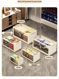 Large Capacity Multifunction Folding Storage Cabinet Dustproof Wardrobe Closet Organizer Easy-to-Install Storage Boxes