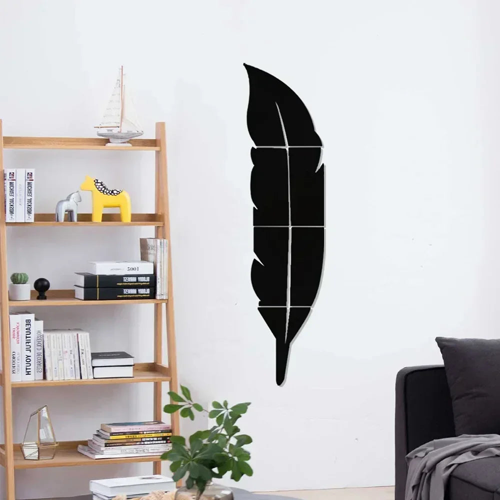 Feather Mirror Wall Art