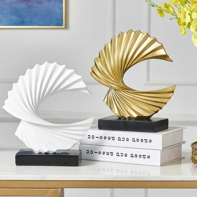 Golden Abstract Art Sculpture