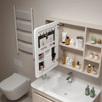 Corner Round Aluminium Mirror Cabinet – Wall Mounted Bathroom Storage