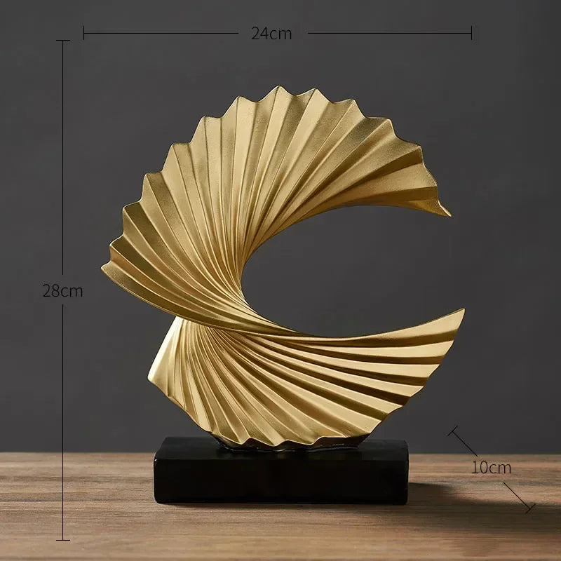 Golden Abstract Art Sculpture
