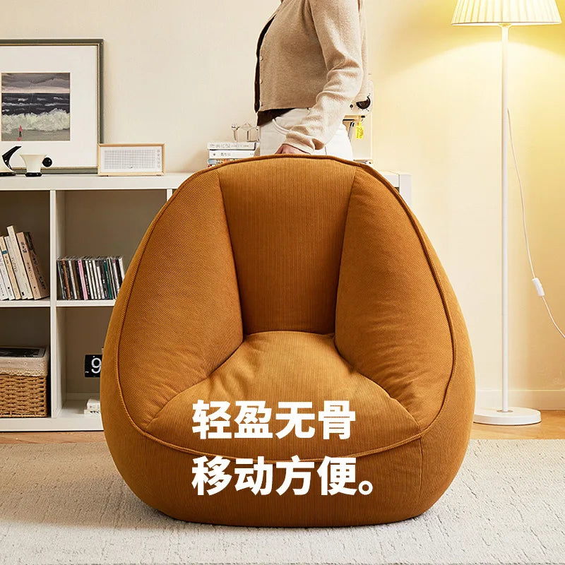 Bean Bag Lazy Corduroy Comfortable Sofa Single Bed Tatami Bedroom Balcony Casual Lightweight Small Sofa Living Room 2024 New