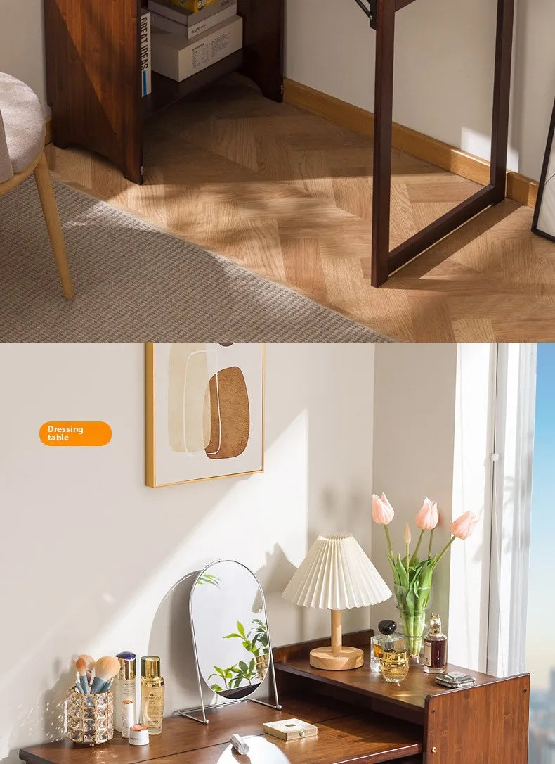 Solid Wood Folding Desk Student Household Computer Desk Bedroom Small Apartment Bedside Study Small Table Simple Desk
