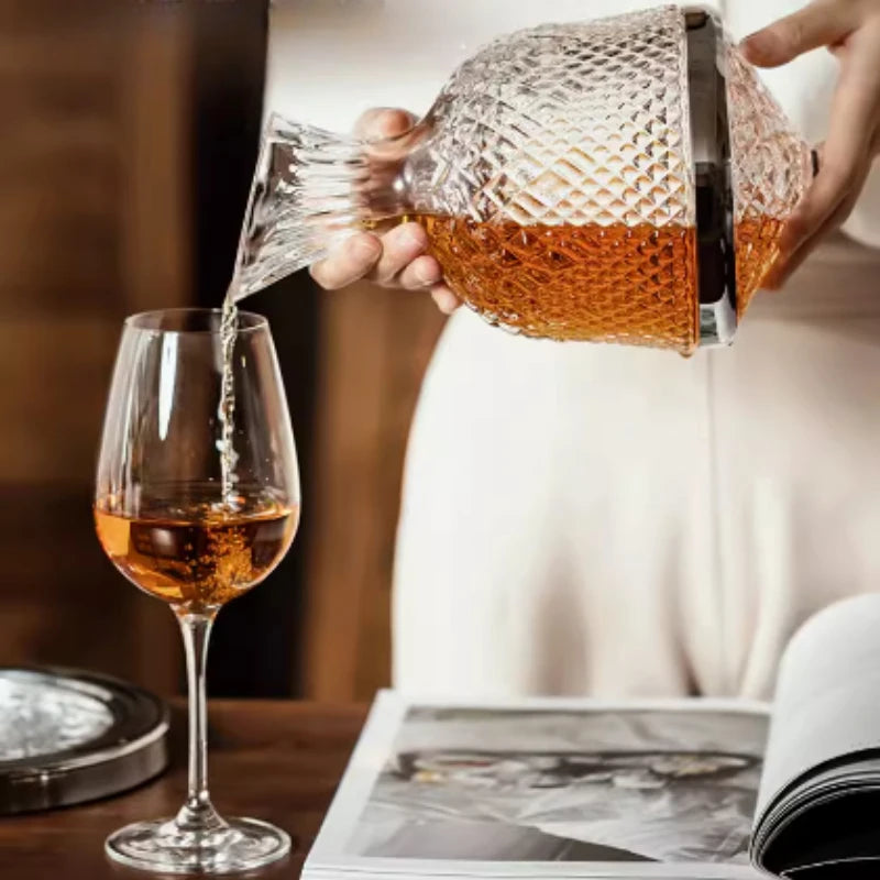 Rotating Crystal Wine Decanter