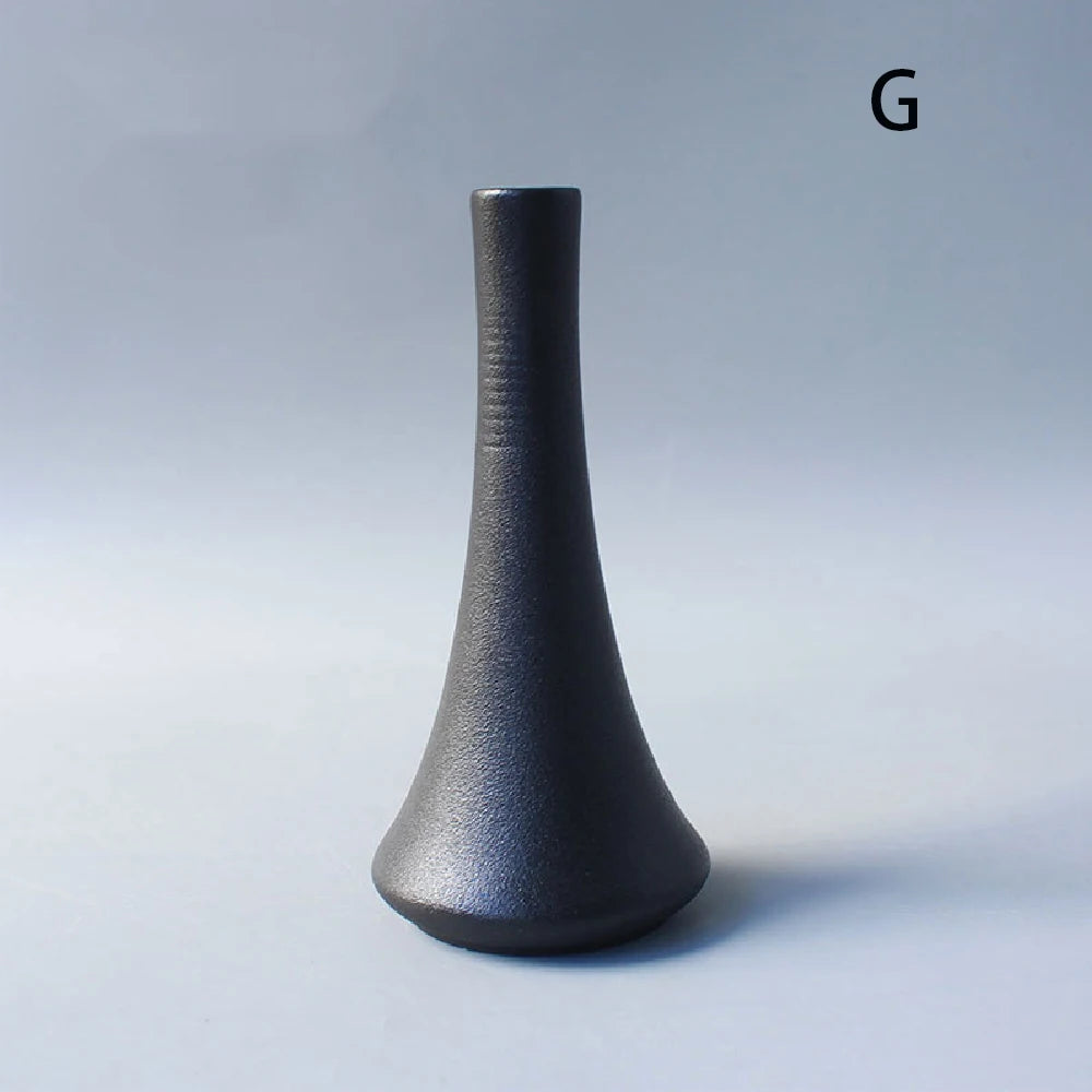 Japanese Black Ceramic Vase