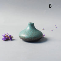 Japanese Black Ceramic Vase