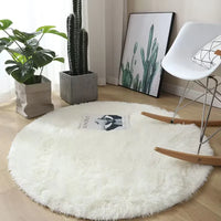 Round Fluffy Bedroom Rug