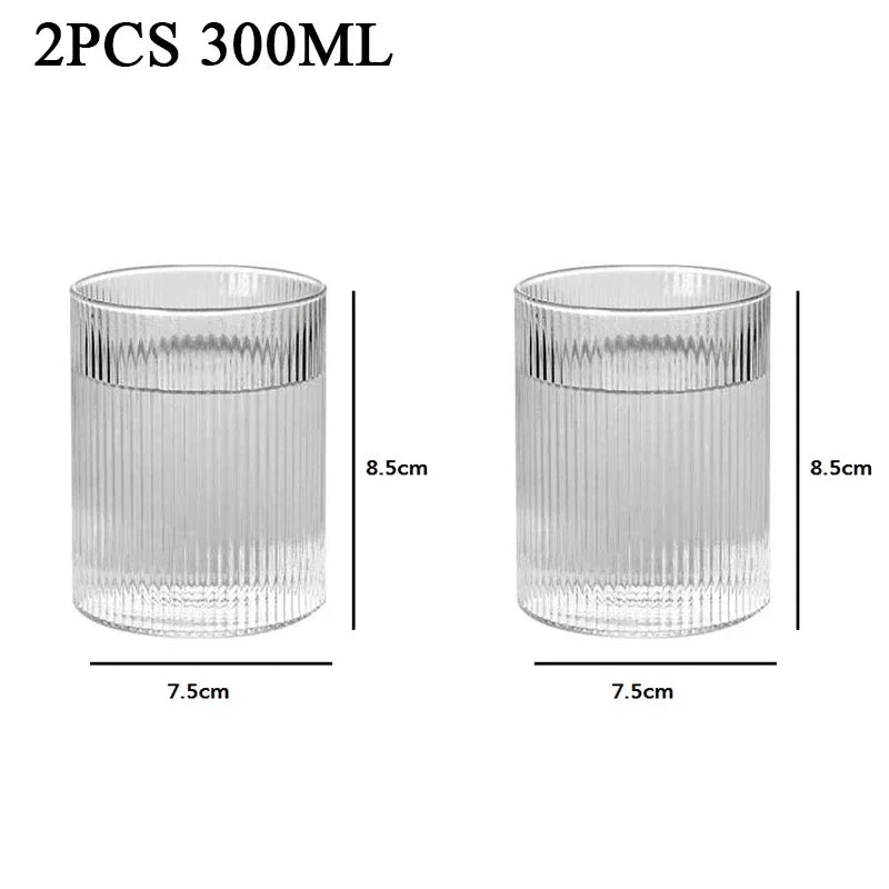 Vertical Ribbed Drinking Glass