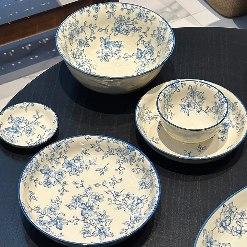 Blue Floral Ceramic Set