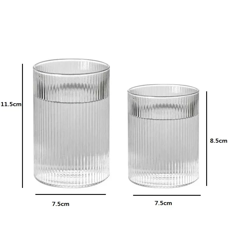 Vertical Ribbed Drinking Glass