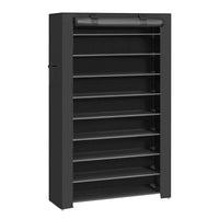 Étagère à Chaussures 40 Paires de chaussures -10 Niveaux - Housse anti Poussière - Porte-chaussures 88x28x160cm Noir