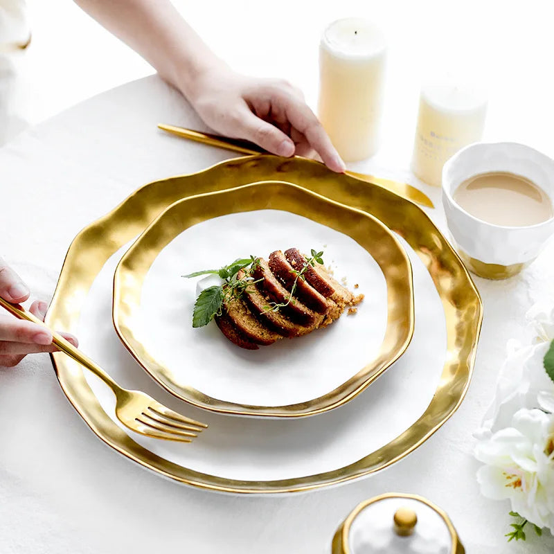 Gold Rim Porcelain Plate