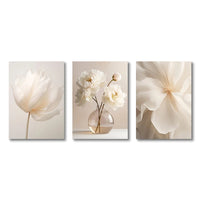 Beige Peony Canvas Set