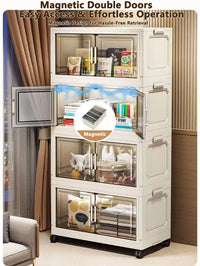 Large Capacity Multifunction Folding Storage Cabinet Dustproof Wardrobe Closet Organizer Easy-to-Install Storage Boxes