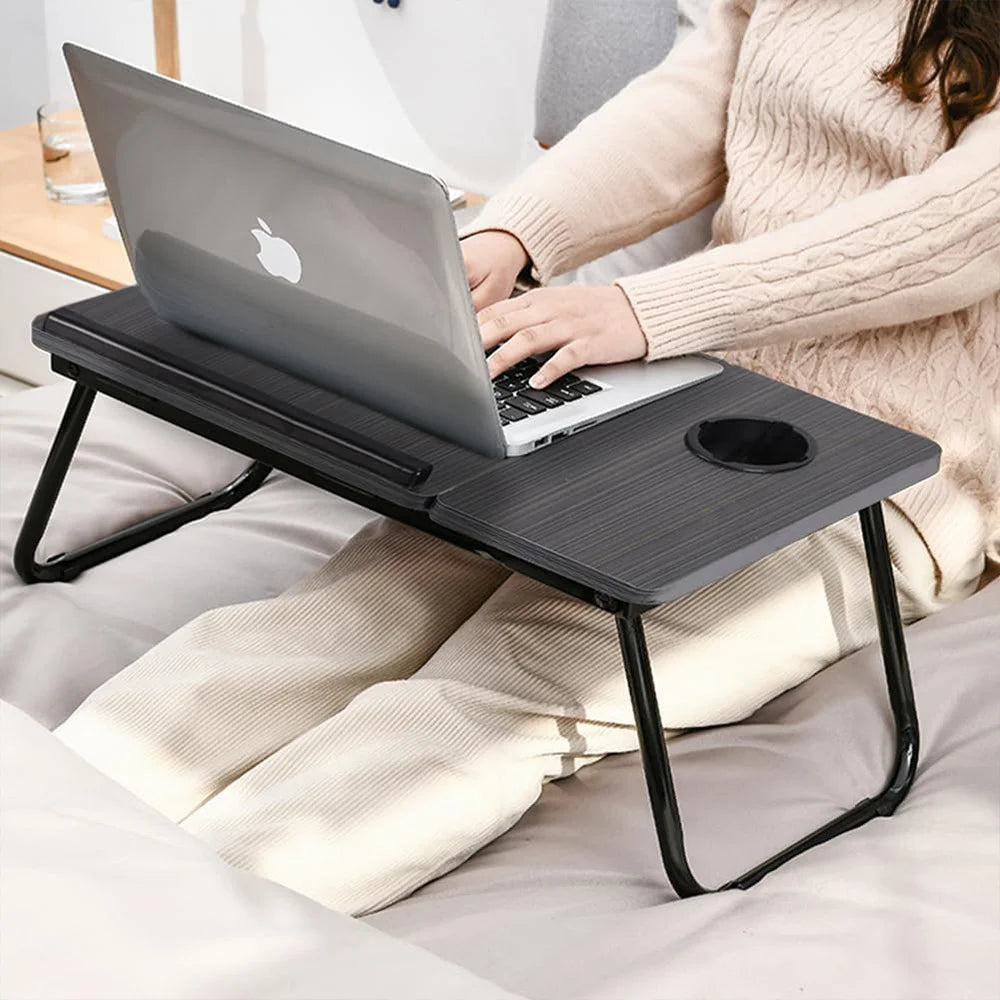 Multifunctional Lazy Table Portable Foldable Bed Table Height Adjustable Computer Desk with Cup Holder for Bed Office