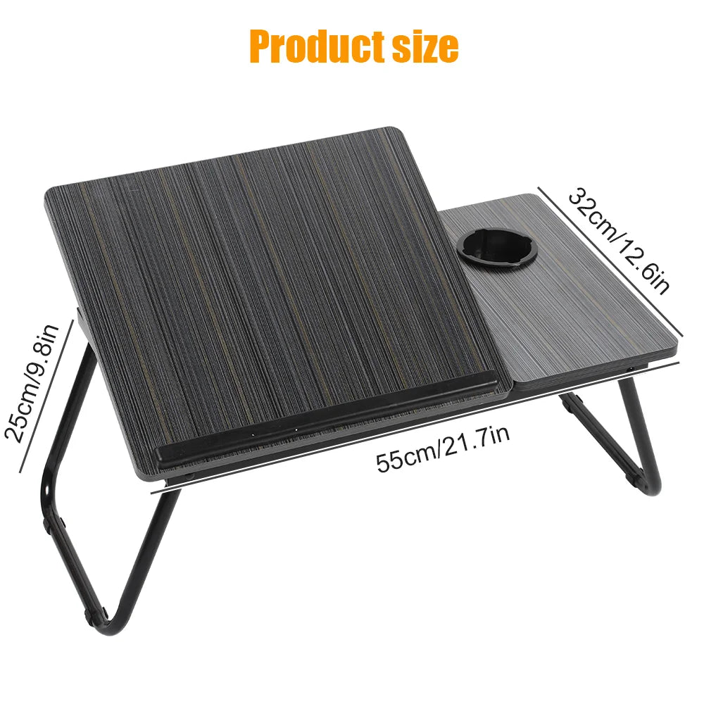Multifunctional Lazy Table Portable Foldable Bed Table Height Adjustable Computer Desk with Cup Holder for Bed Office