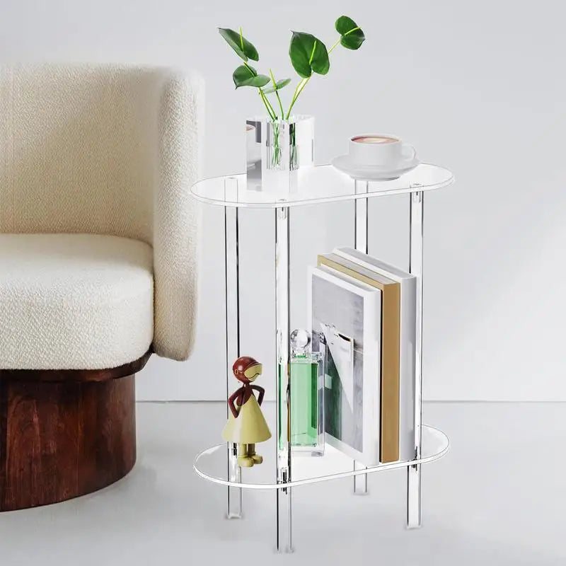 Transparent Two Tier Side Table