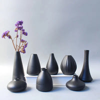 Japanese Black Ceramic Vase