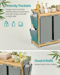 SONGMICS Laundry Basket with 3 Compartments, Laundry Hamper, Holds up to 150 L, Laundry Sorter, with Shelf, Laundry Bag