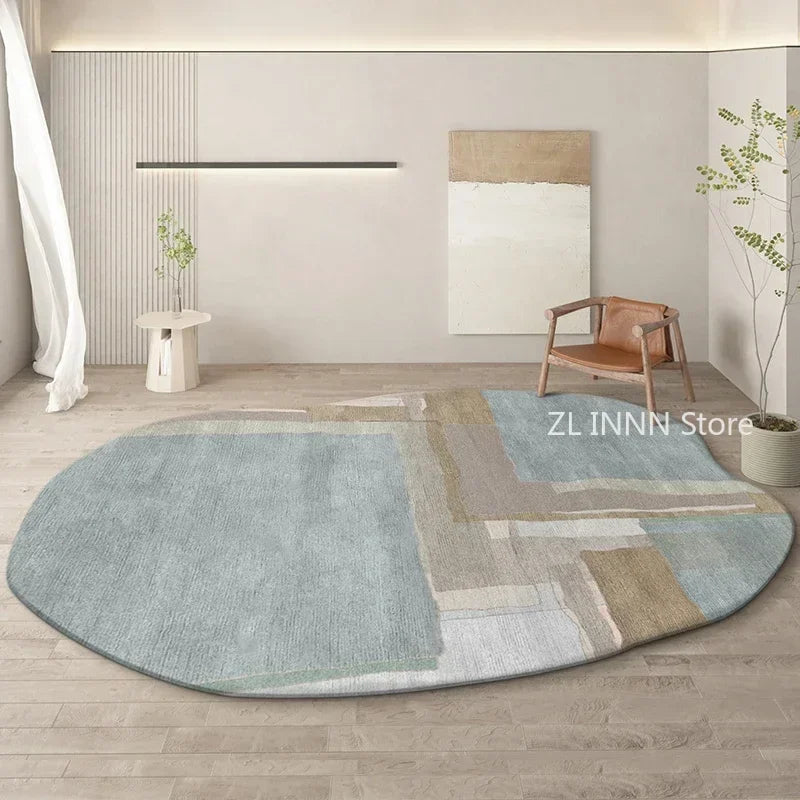 Irregular Oval Plush Rug