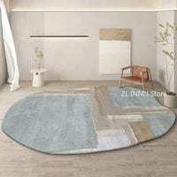 Irregular Oval Plush Rug